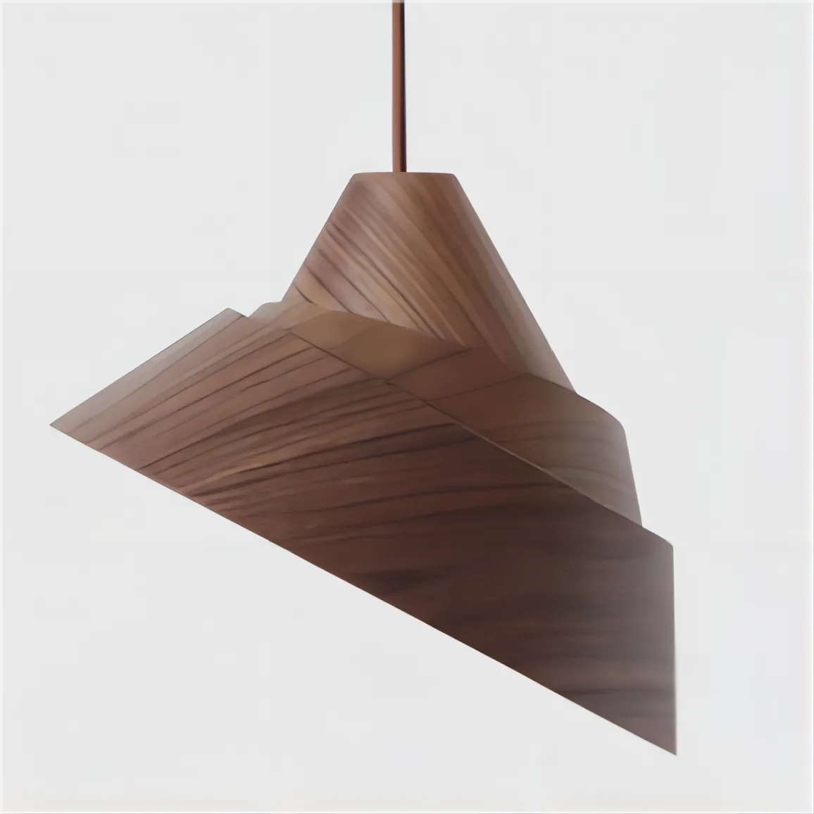 Pyramidal Wood Pendant Light