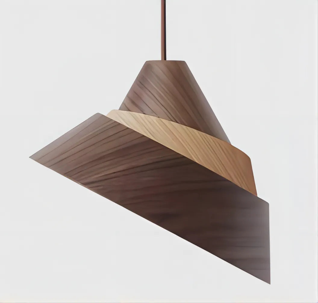 Pyramidal Wood Pendant Light