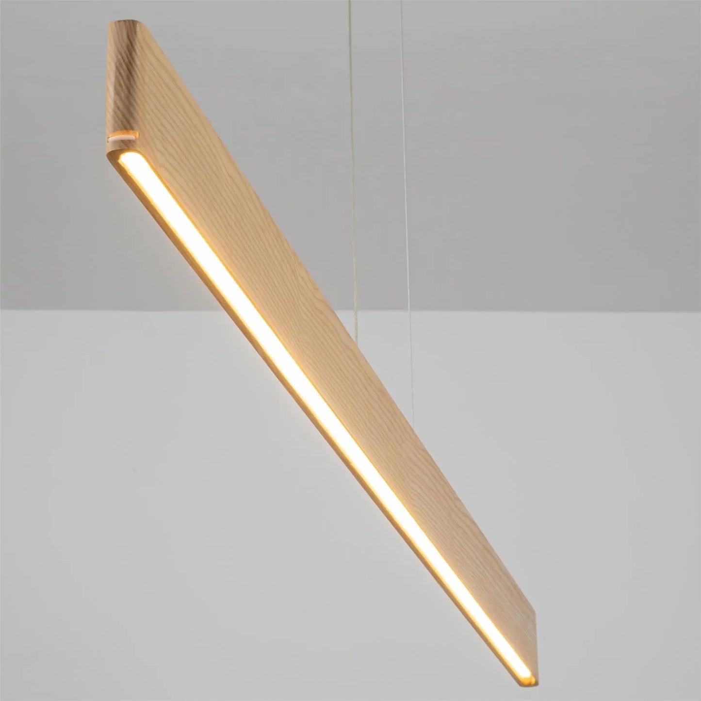 Slender Linear Wood Pendant