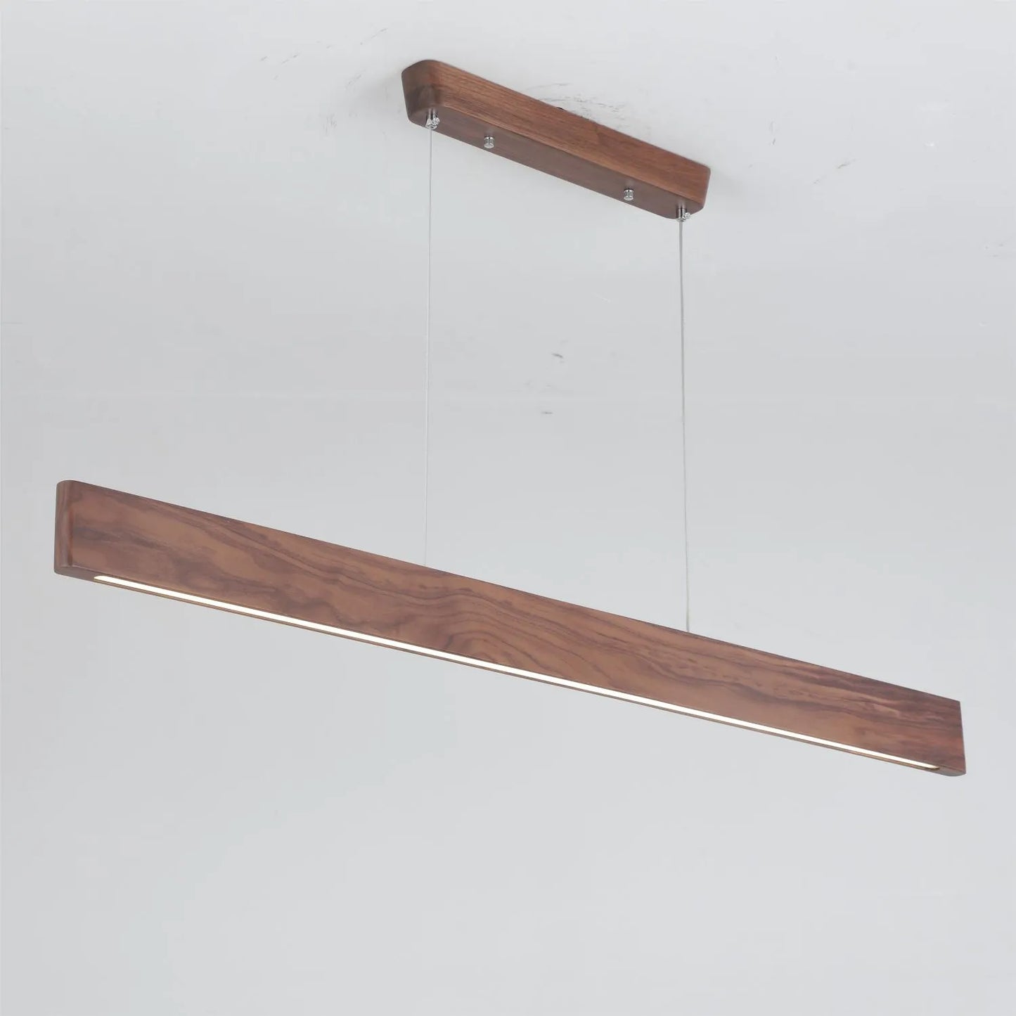 Slender Linear Wood Pendant