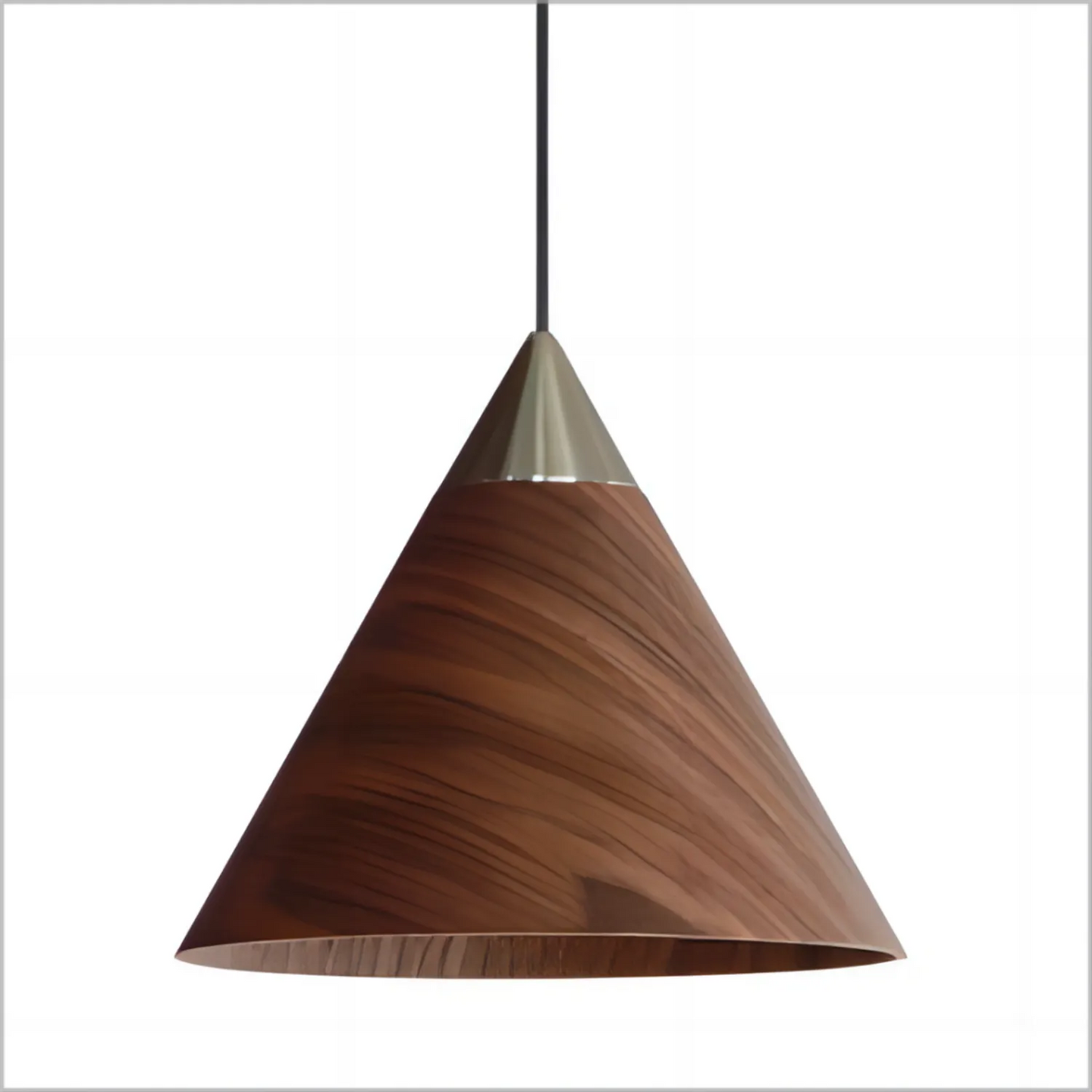 Conical Wood Pendant Light Adjustable Cable