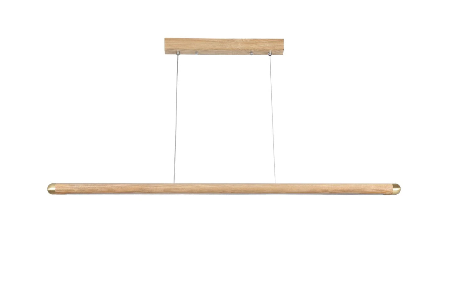 Cylinder Linear Wood Pendant with Copper Cap