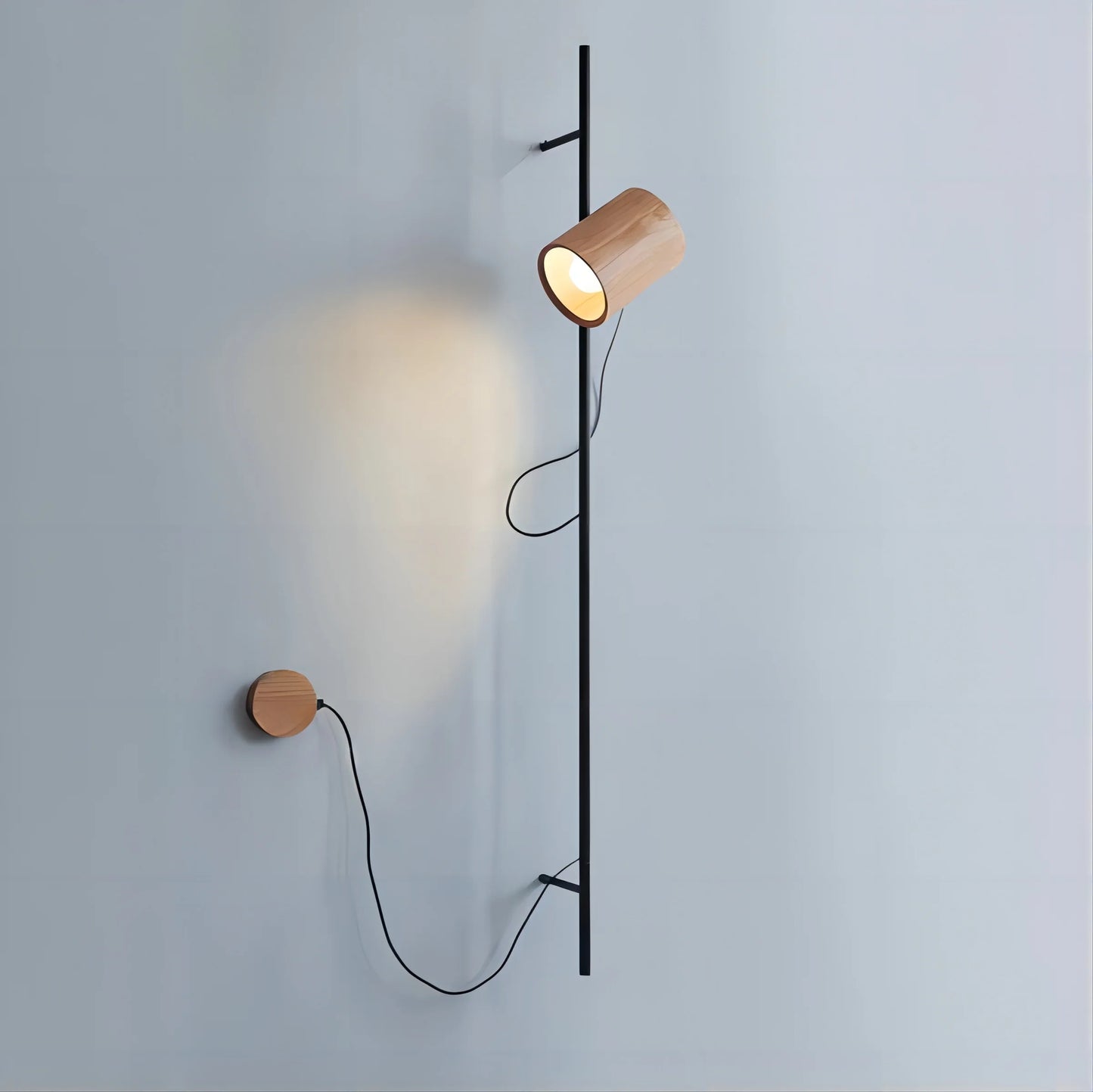 Adjustable Wood Spotlight Wall Light