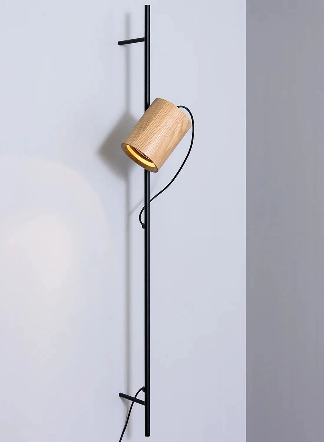 Adjustable Wood Spotlight Wall Light