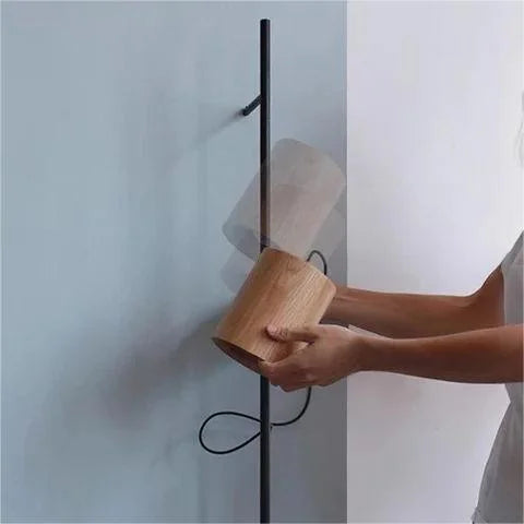 Adjustable Wood Spotlight Wall Light