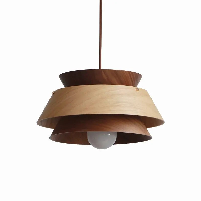 Staggered Cascade Wood Pendant Light