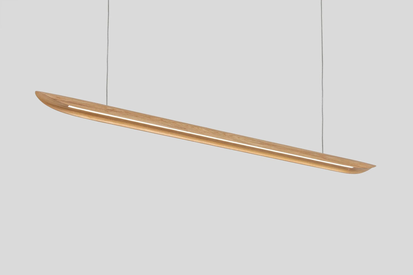 Bread Linear Wood Pendant with Curve Ends