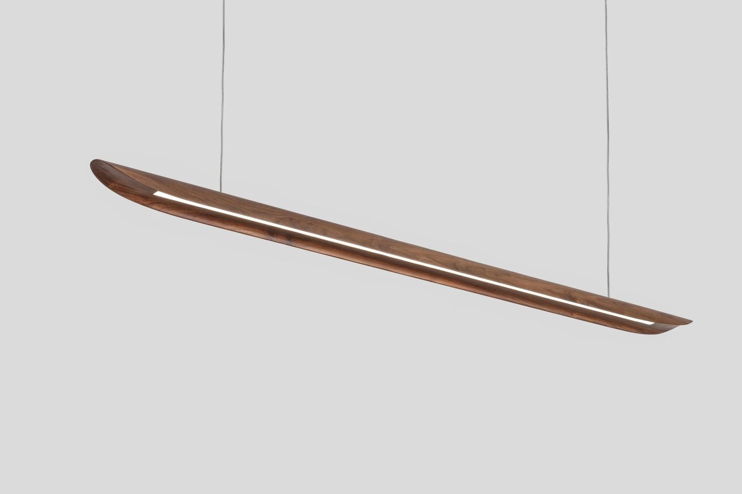 Bread Linear Wood Pendant with Curve Ends