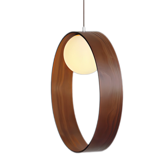 Ring Wood Pendant Light