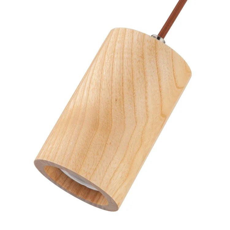 Cylindrical Wood Pendant Light