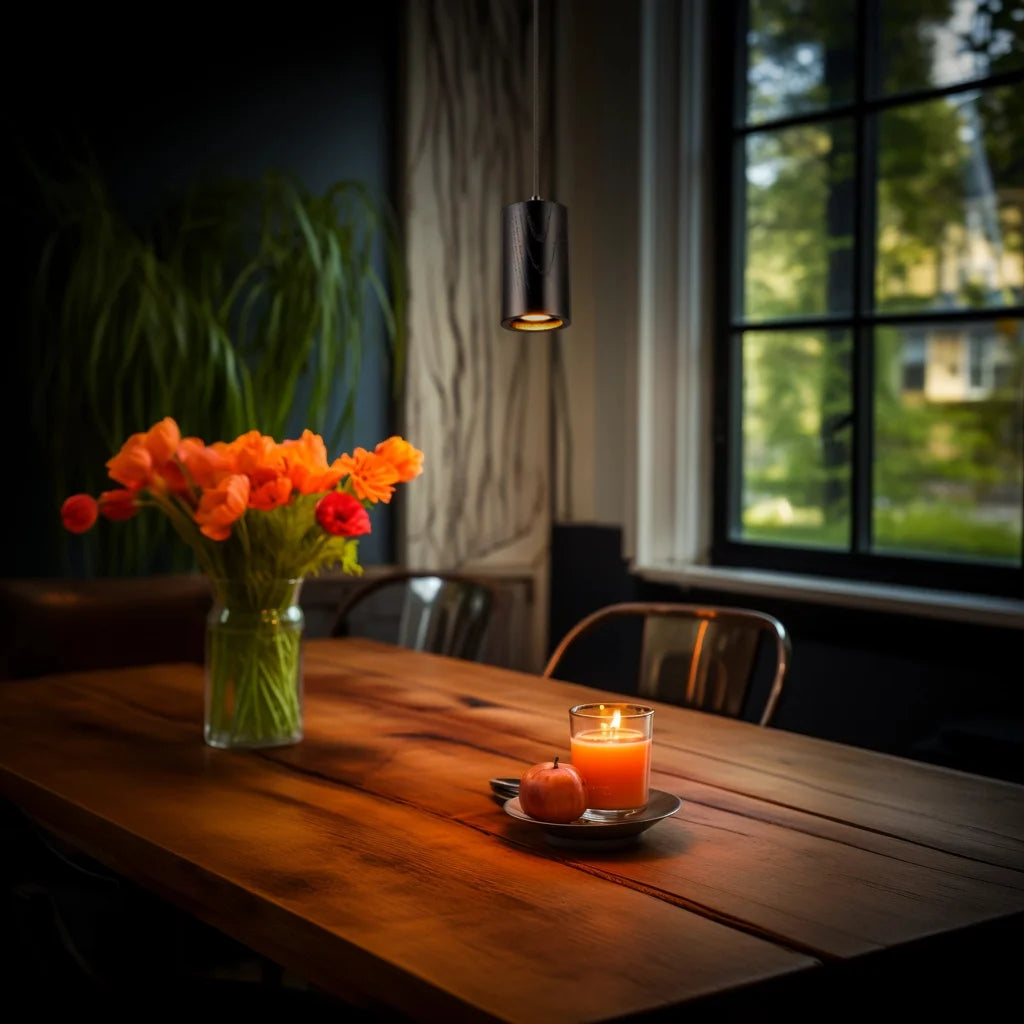 Cylindrical Wood Pendant Light