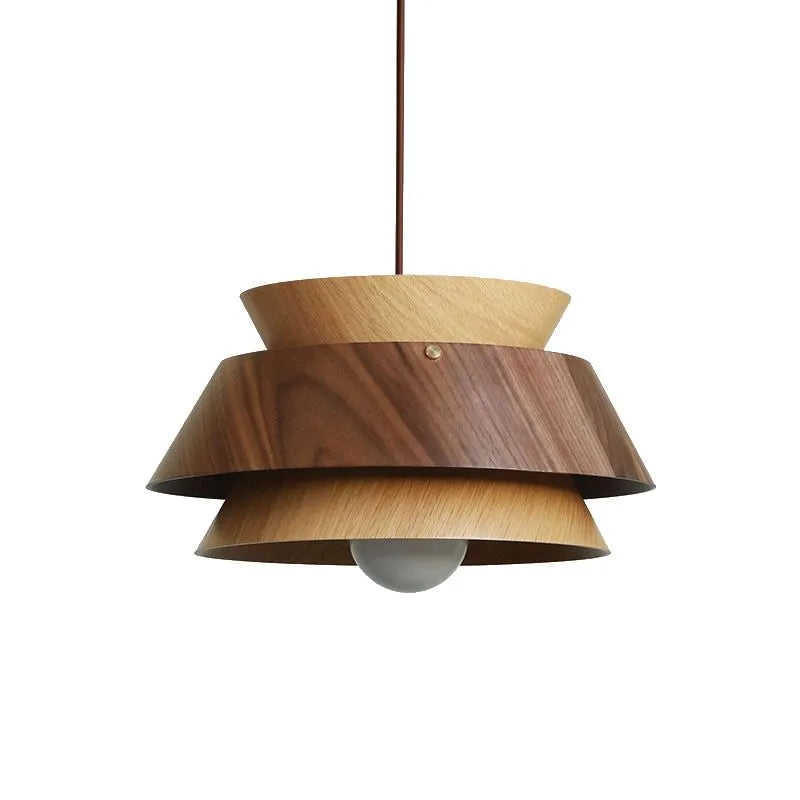 Staggered Cascade Wood Pendant Light