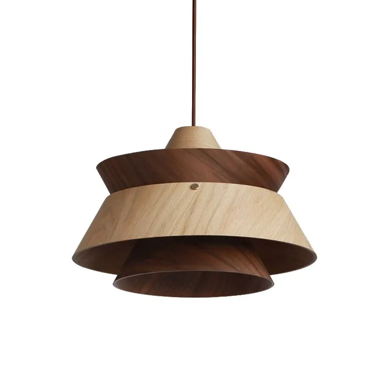 Staggered Cascade Wood Pendant Light