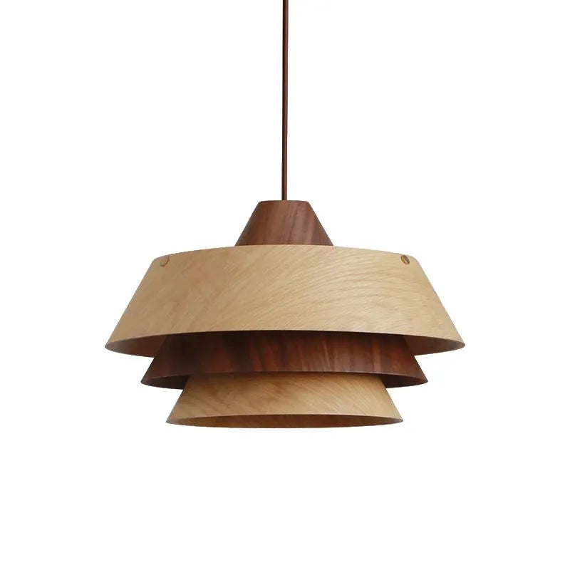 Staggered Cascade Wood Pendant Light