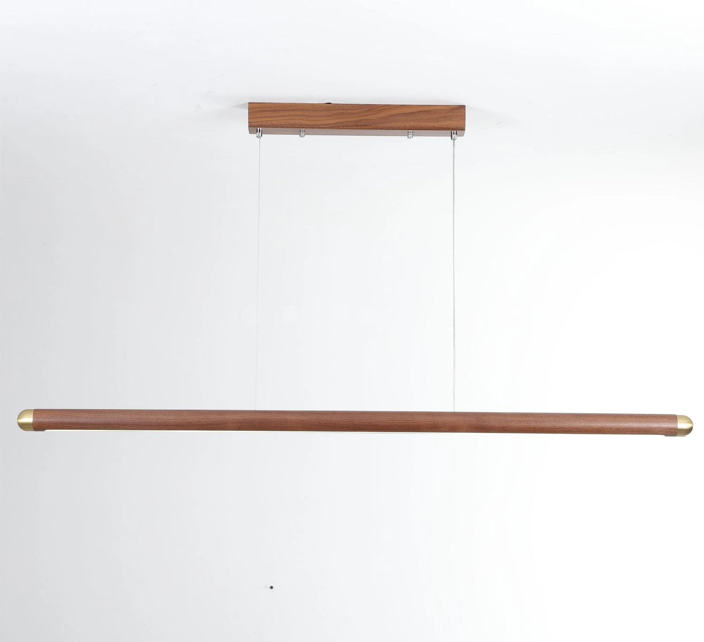 Cylinder Linear Wood Pendant with Copper Cap