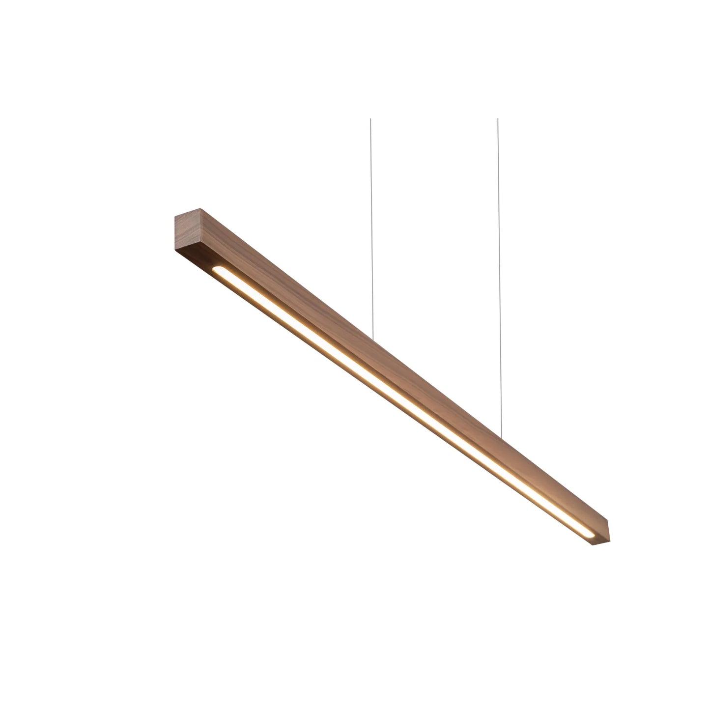 Linear Wood Pendant with Angular Corners