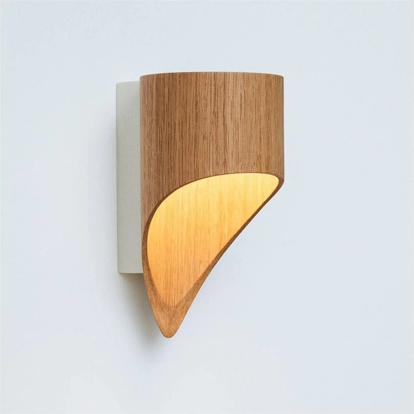 Quarter-Circle Wood Wall Light