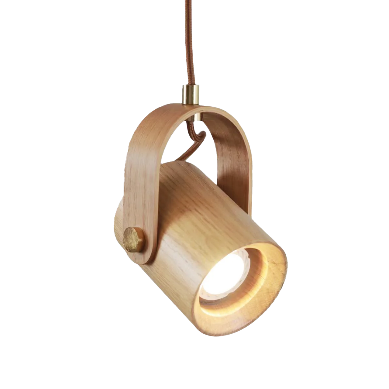 Red Oak Wood Cylinder Spotlight /Pendant Light