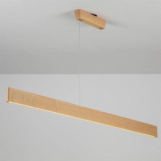 Slender Linear Wood Pendant