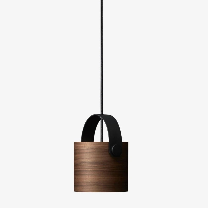 Thick Cylinder Wood Pendant Light