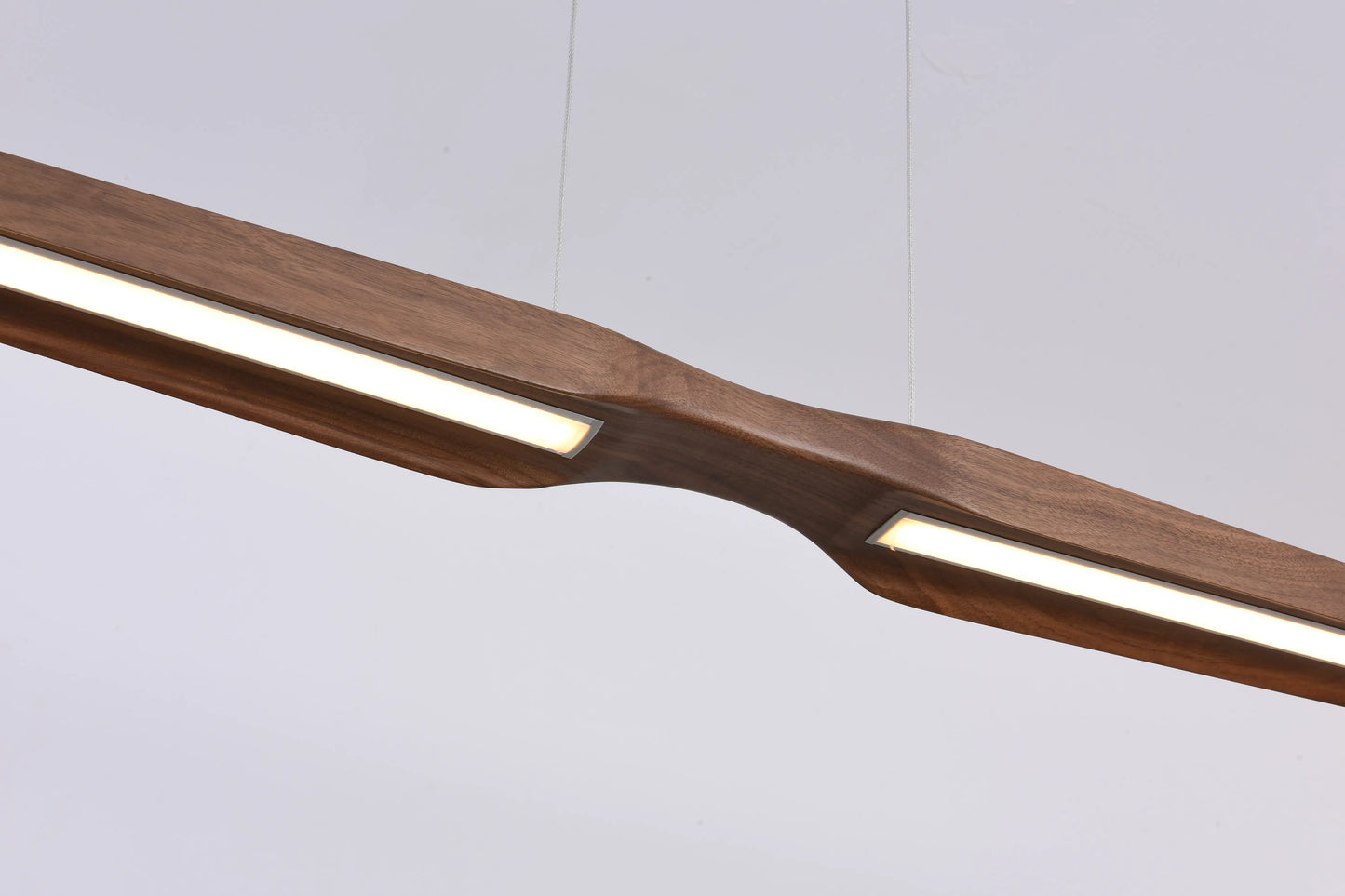 Sleek Linear Wood Pendant