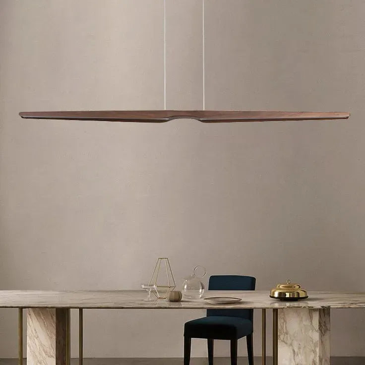 Sleek Linear Wood Pendant